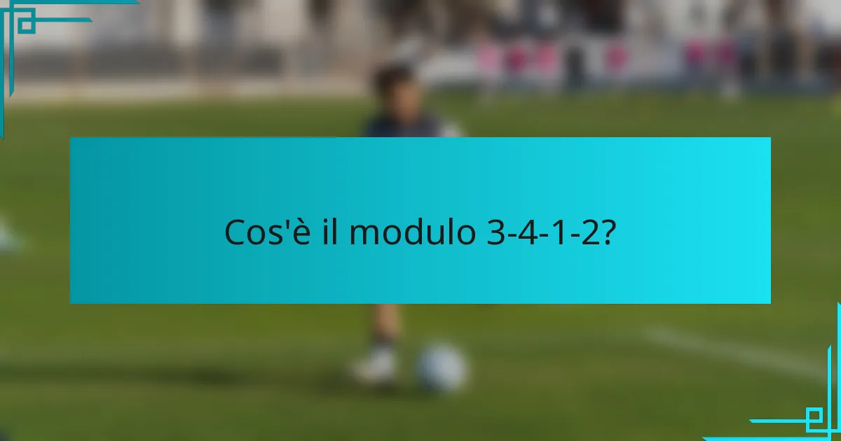 Cos'è il modulo 3-4-1-2?