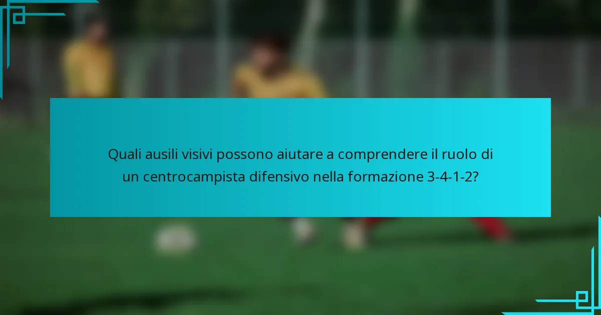 Quali ausili visivi possono aiutare a comprendere il ruolo di un centrocampista difensivo nella formazione 3-4-1-2?