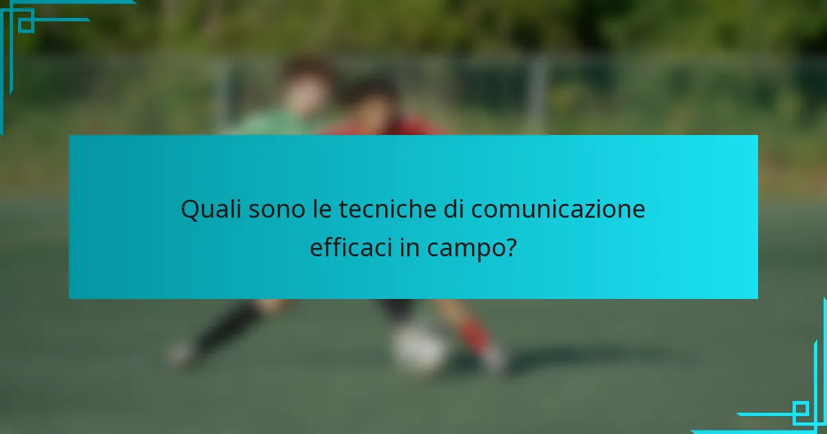 Quali sono le tecniche di comunicazione efficaci in campo?